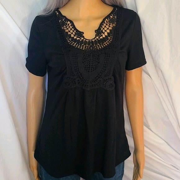 AIBROU Black Short Sleeve Embroidered Shirt - Picture 2 of 11